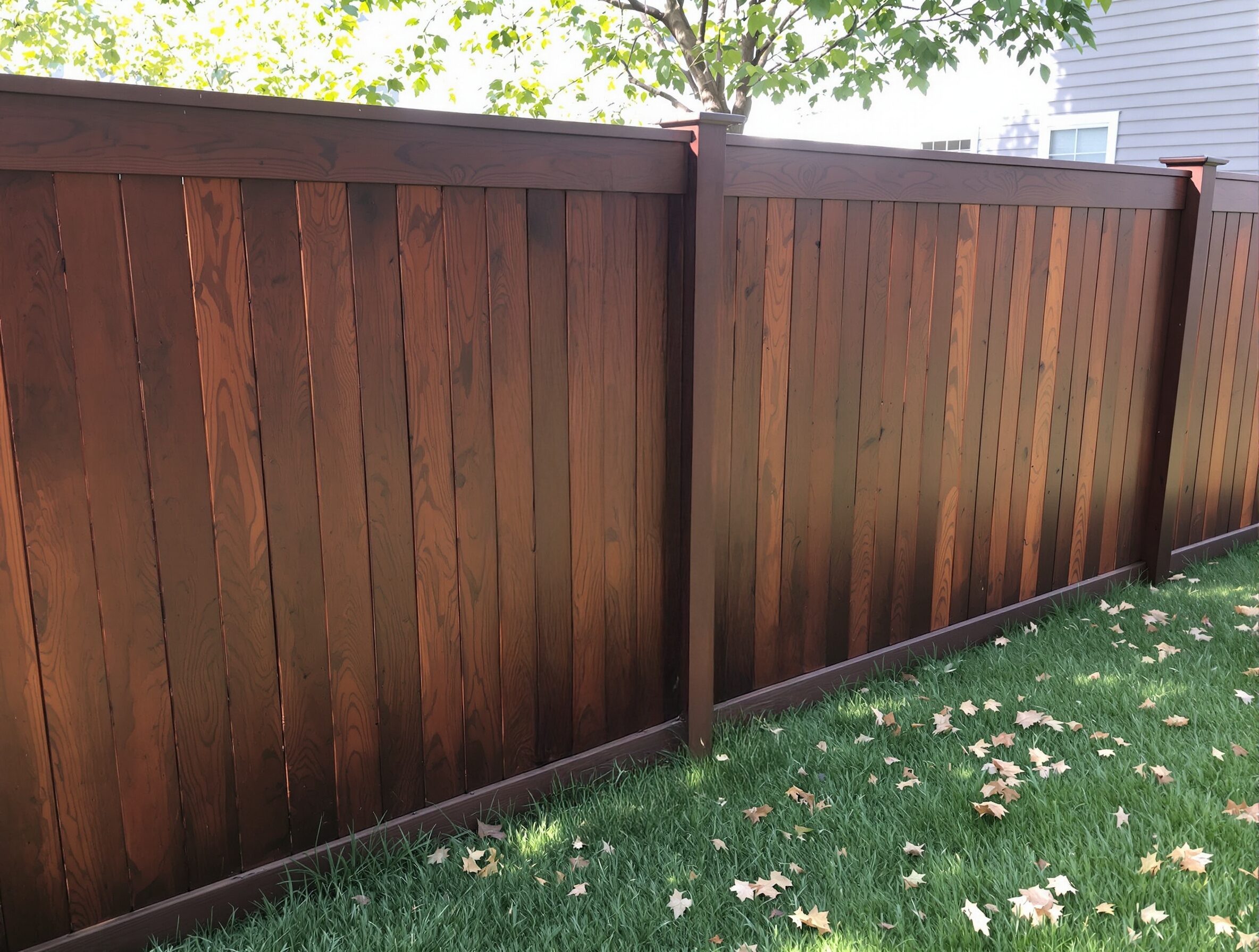 dark-fence - San Antonio Deck and Fence Works Stained wood fence with vertical panels.-deck builder-San Antonio, Texas